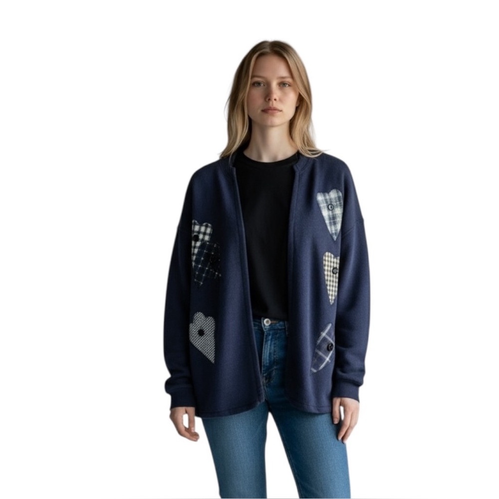 Vintage 90’s Lee Heart Patch Sweatshirt Grannycore Cottagecore Cardigan